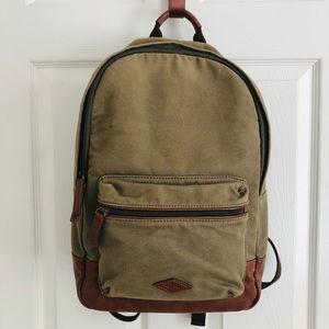 Green Fossil Estate Canvas Backpack